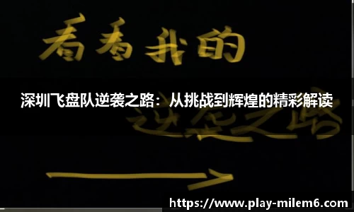 深圳飞盘队逆袭之路：从挑战到辉煌的精彩解读